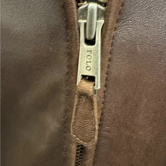 Polo by Ralph Lauren Vintage Biswing Leather Bomber Jacket in Brown Size L - Picture 9 of 16
